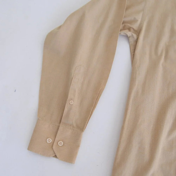 Givenchy Designer Monsieur Tan  Cotton Blend Button Down Dress Shirt 15.5 34/35 - Picture 8 of 10